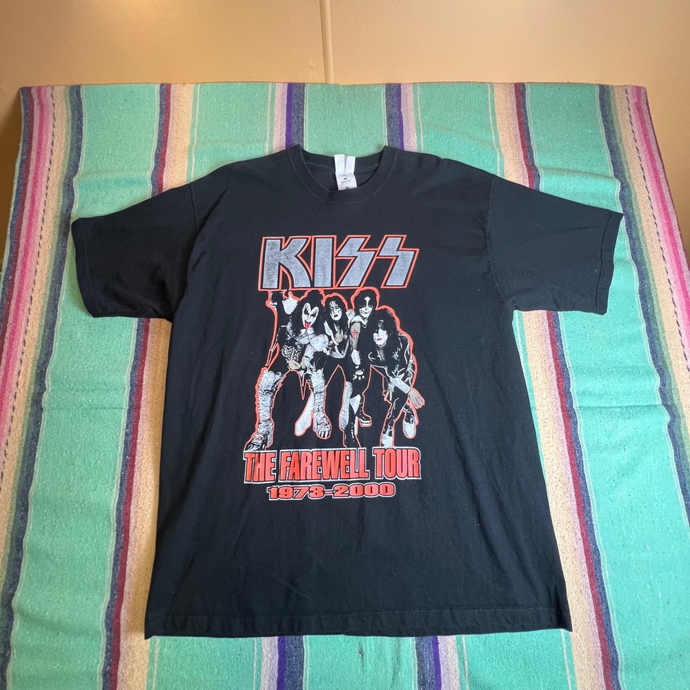 Fruit of the Loom Kiss T-Shirt Mens XL Black Farewell Tour 2000 Ted Nugent Band